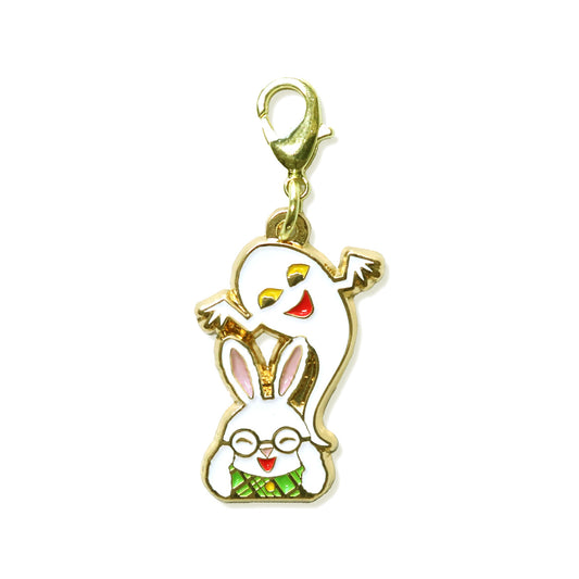 【絵本のチャーム】メタルチャーム/おばけとうさぎ【めがねうさぎ】