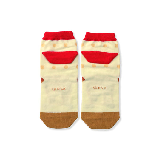 靴下 レディース/パン ドット【パンどろぼう】【絵本のくつした】