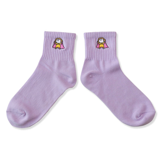 靴下 レディース/ なつみ/ライトパープル なつみ 【なつみはなんにでもなれる】【絵本のくつした】
