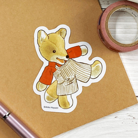 ステッカー こん ホワイト【こんとあき】【絵本のステッカー】