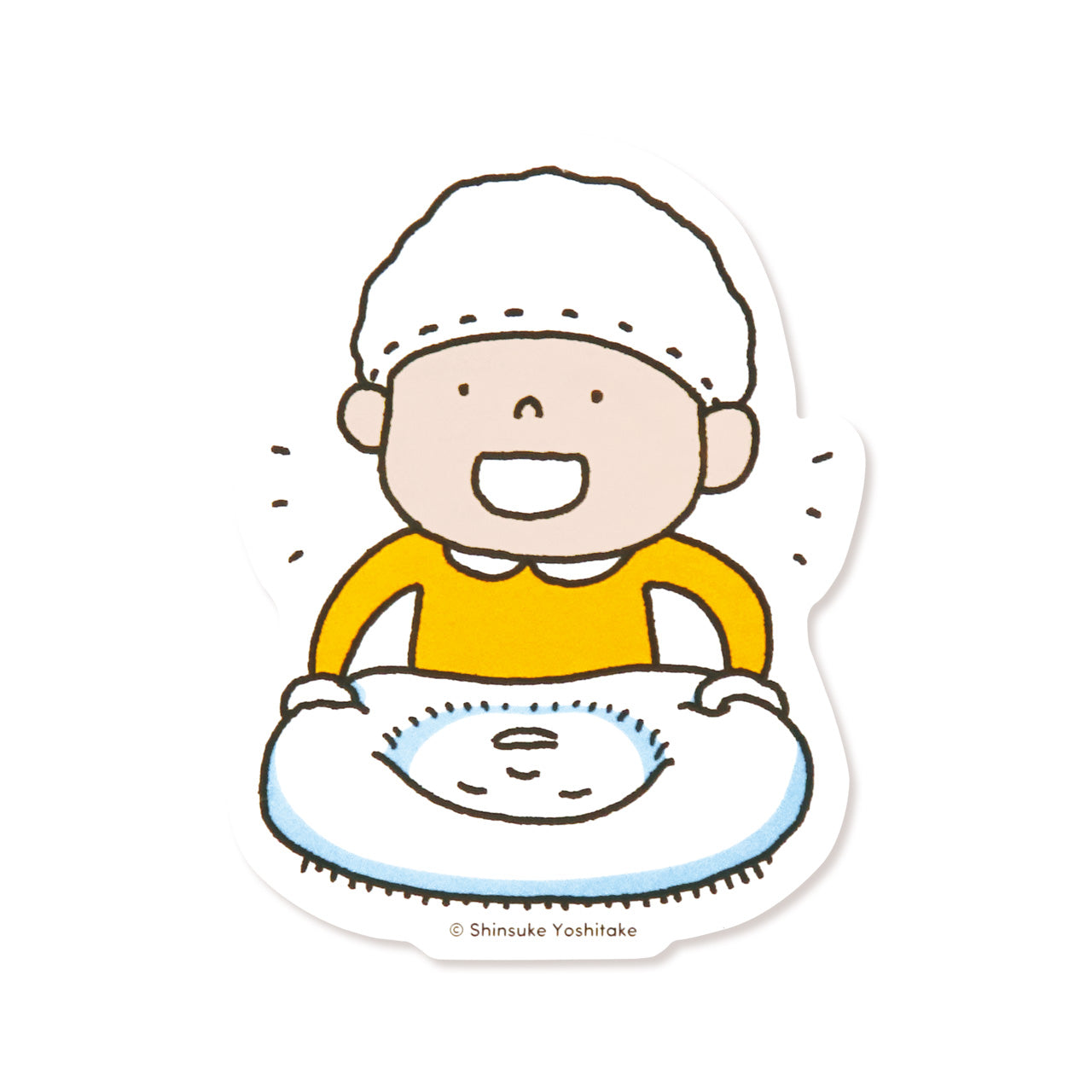 ステッカー かおをあげて ホワイト【こねて のばして】【絵本のステッカー】