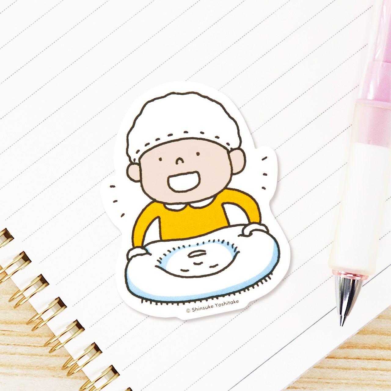 ステッカー かおをあげて ホワイト【こねて のばして】【絵本のステッカー】