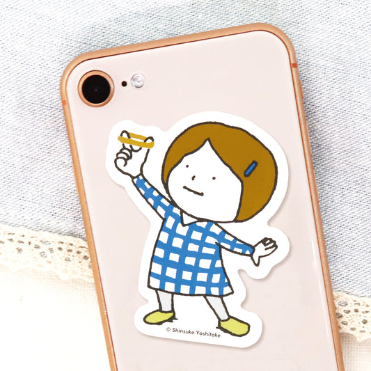 ステッカー わごむ ホワイト【わたしのわごむはわたさない】【絵本のステッカー】