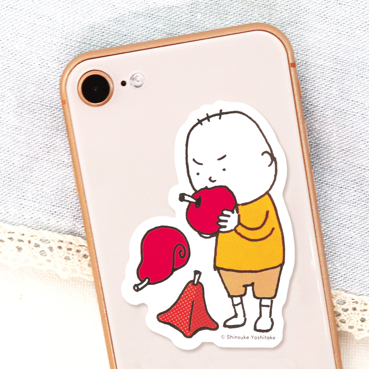 ステッカー りんご ホワイト【りんごかもしれない】【絵本のステッカー】