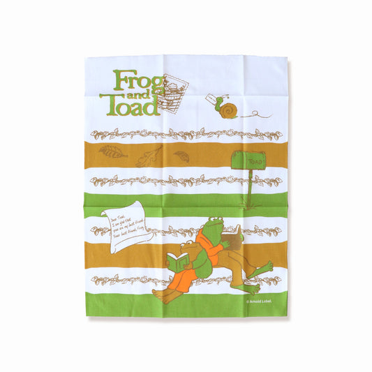 【絵本のはんぶんてぬぐい】リーフストライプ【がまくんとかえるくん】