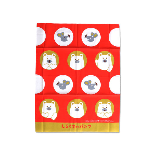 【絵本のはんぶんてぬぐい】ドット【しろくまのパンツ】