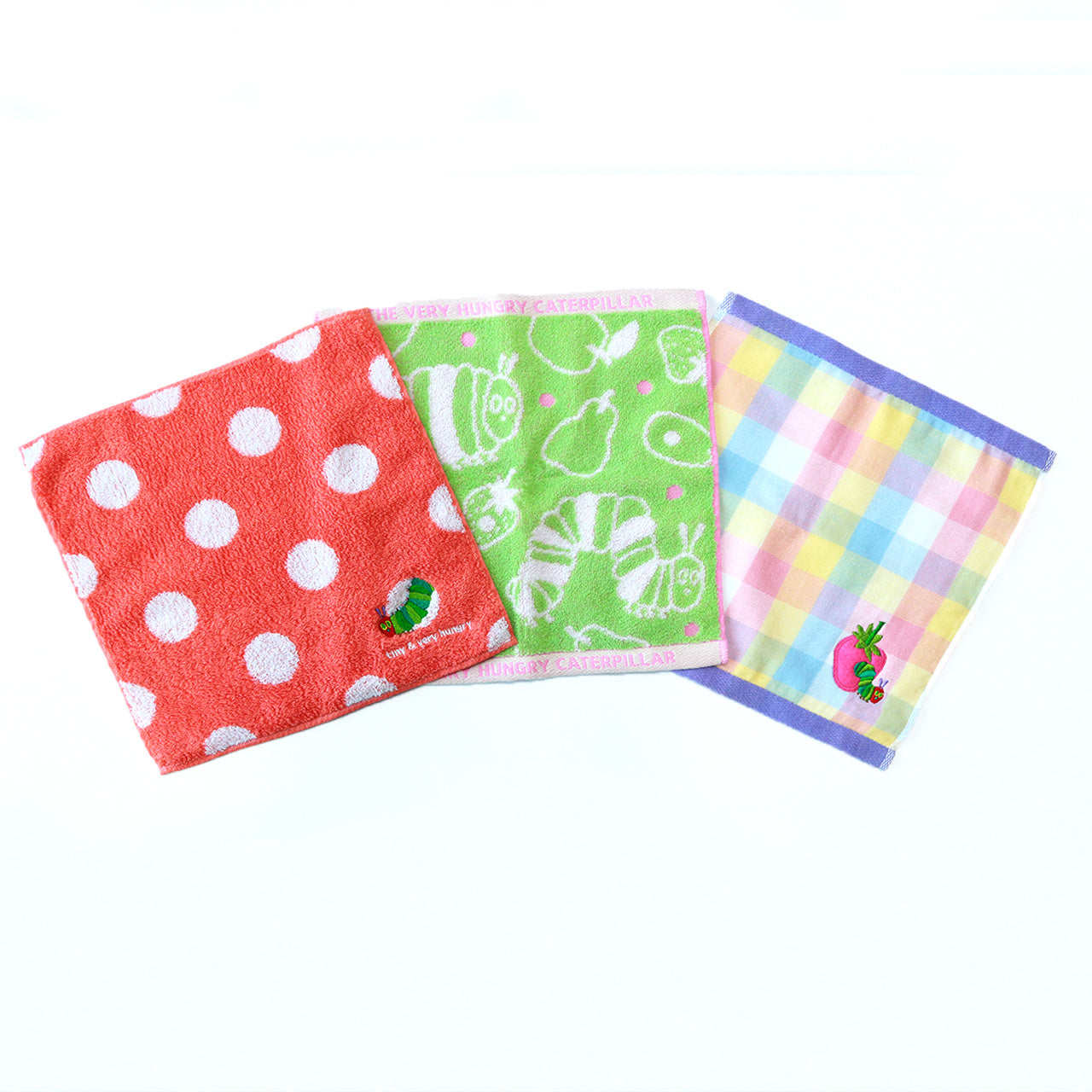 【絵本のタオル】あおむし PT 赤ドット