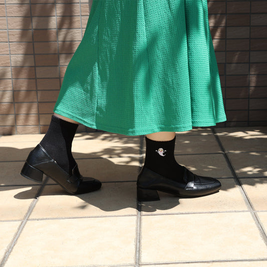 靴下 レディース/ブラック おばけ 【ねないこだれだ】【絵本のくつした】