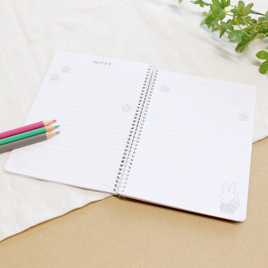 ミッフィー B6リングノート ネイビーお花