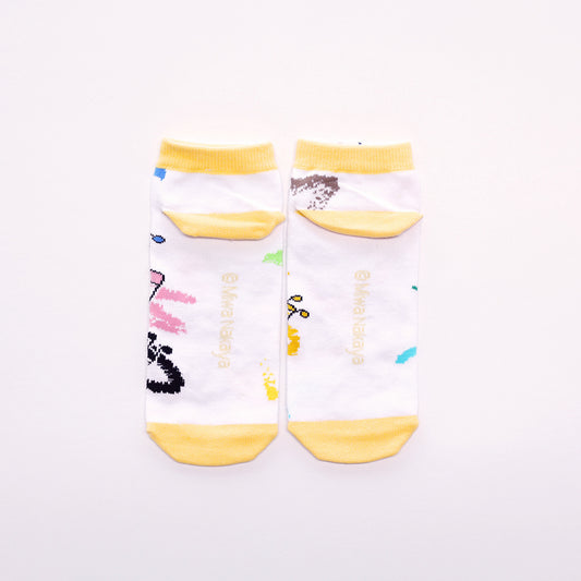 靴下 レディース/いろいろないろ 【くれよんのくろくん】【絵本のくつした】