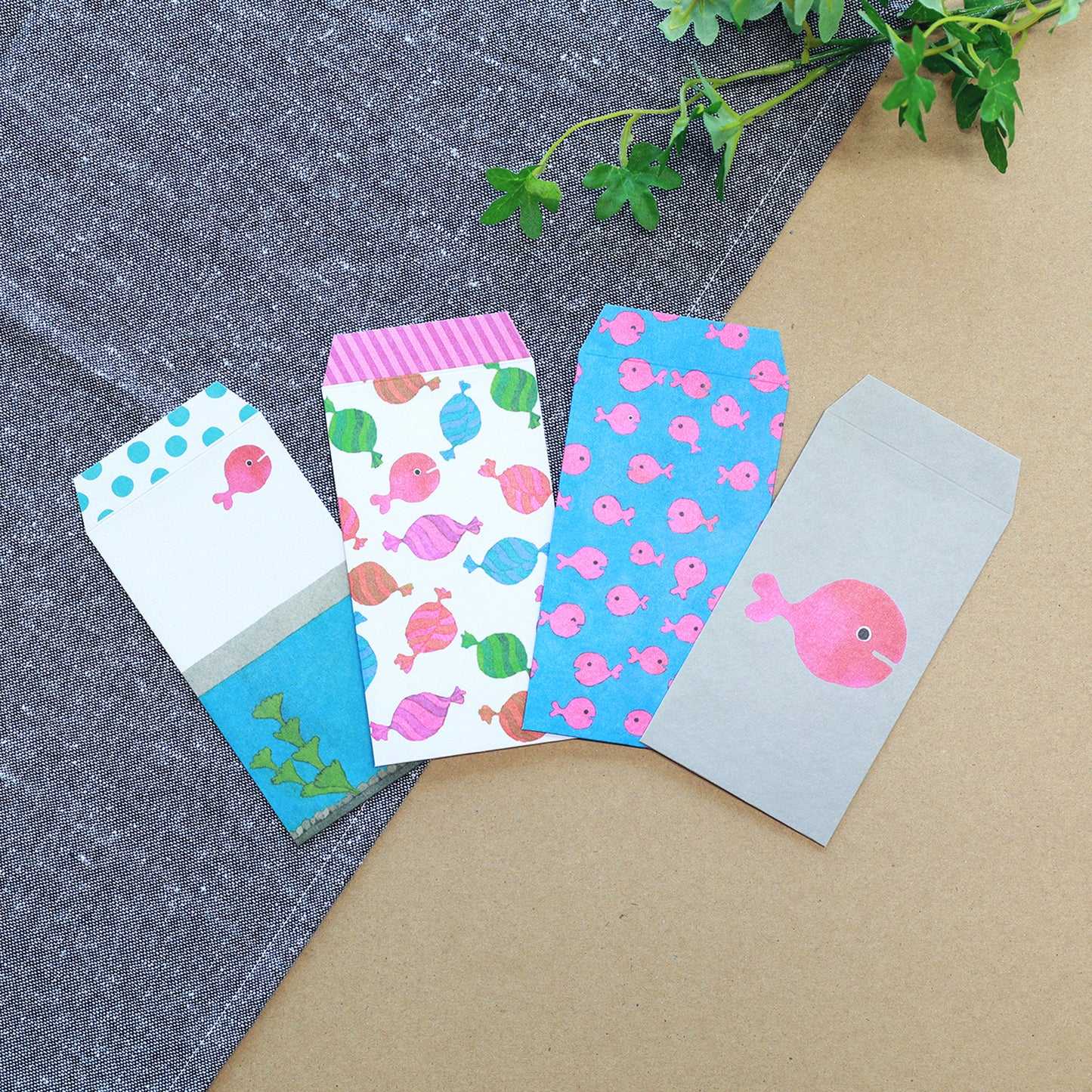 きんぎょがにげた ポチ袋 ブルー