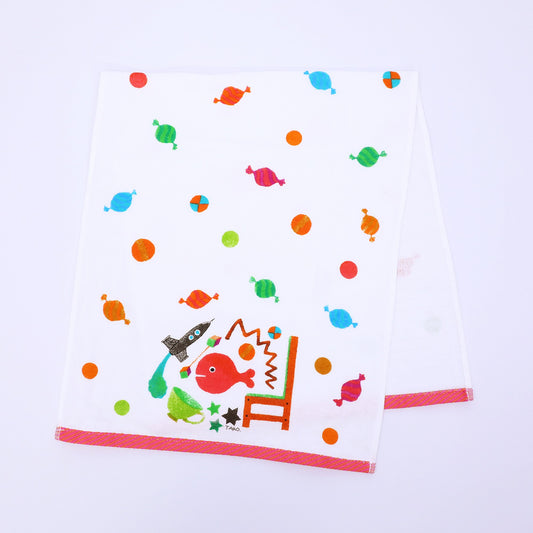 きんぎょのたおる フェイスタオル ピンク【きんぎょがにげた】