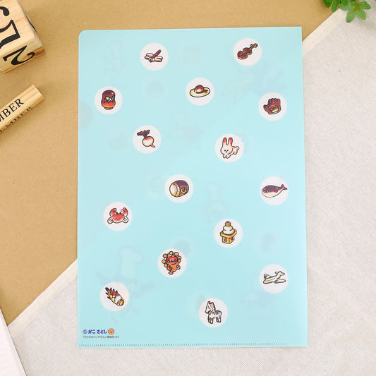 A4クリアファイル ミント【からすのパンやさん】