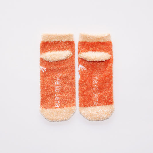 ルームソックス レディース/オレンジ【めがねうさぎ】【絵本のくつした】【もこもこ靴下】