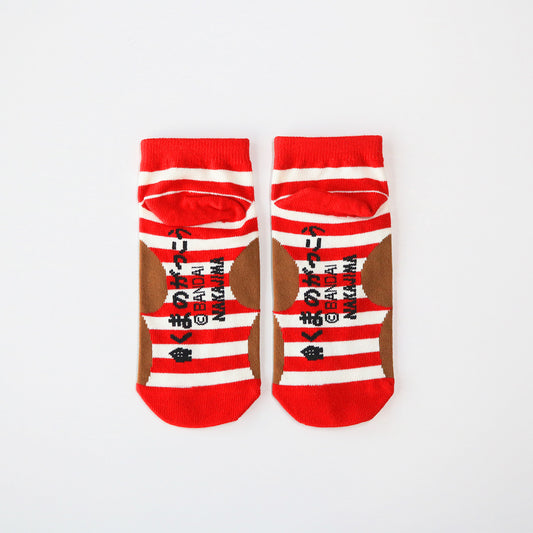 くまのがっこう ソックス ジャッキーボーダーレッド