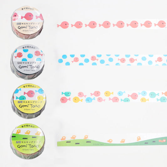 五味太郎 透明マスキングテープ15W きんぎょ
