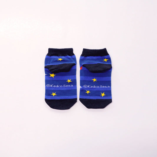 靴下 キッズ/ブルーストライプ【ねないこだれだ】【絵本のくつした】