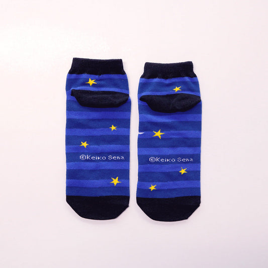 靴下 レディース/ブルーストライプ【ねないこだれだ】【絵本のくつした】