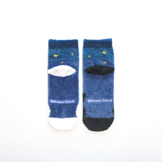 ルームソックス レディース/おばけとねこ 【ねないこだれだ】【絵本のくつした】