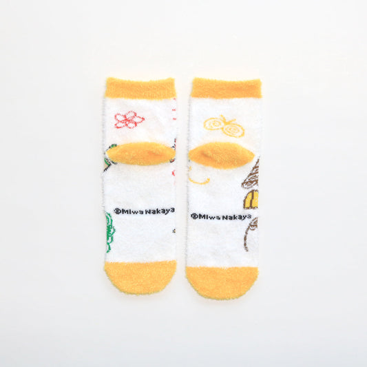 ルームソックス レディース/おえかき【くれよんのくろくん】【絵本のくつした】