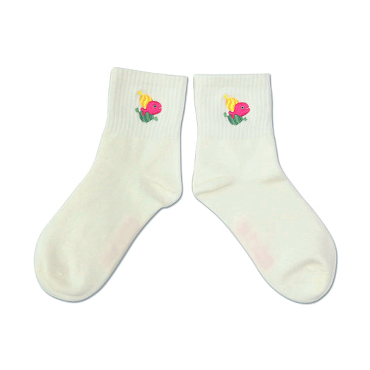 靴下 レディース/ホワイトキャンディ 【きんぎょがにげた】【絵本のくつした】