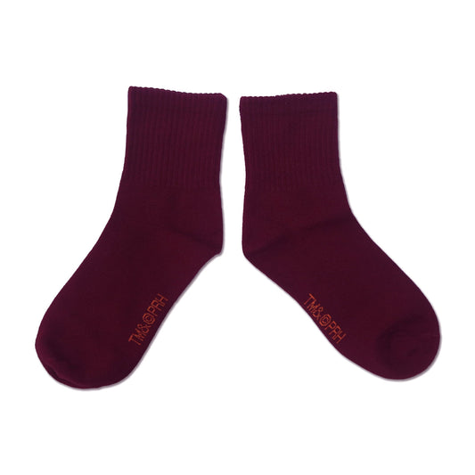 靴下 レディース/AWワインレッド りんご 【はらぺこあおむし】【絵本のくつした】