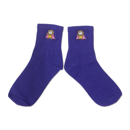 靴下 レディース/AWパープル なつみ 【なつみはなんにでもなれる】【絵本のくつした】