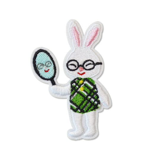 【絵本のワッペン】(1P)めがねうさぎ/うさこ