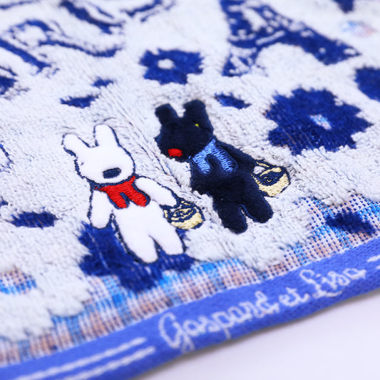 ミニタオル パリの風景とお花【リサとガスパール】