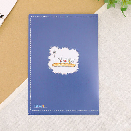 A5クリアファイル 紺【からすのパンやさん】