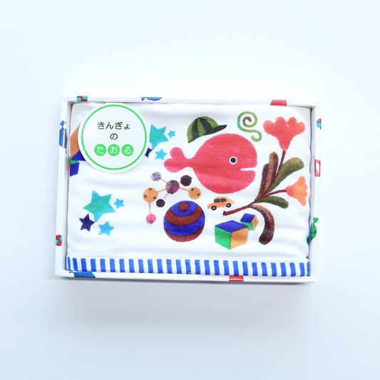 きんぎょのたおる フェイスタオル ブルー【きんぎょがにげた】