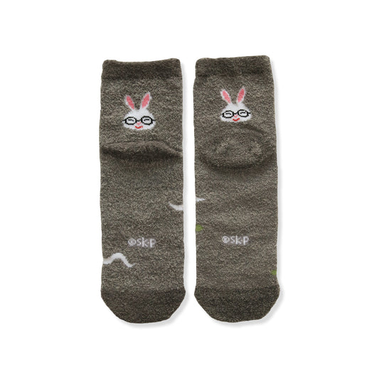 ルームソックス レディース/グレー おばけいっぱい【めがねうさぎ】【絵本のくつした】