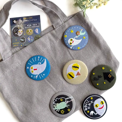 【絵本の缶バッジ】刺繍缶バッジ ver.2/ねないこだれだ