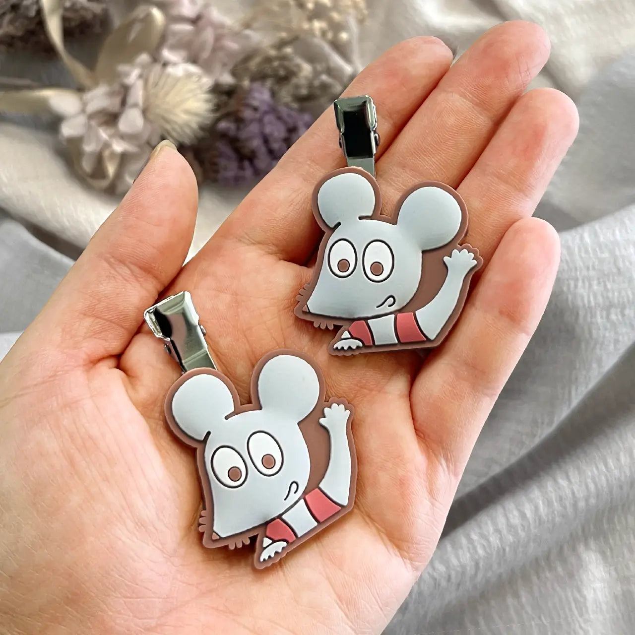 絵本のクリップ】前髪クリップ ねずみくん2P【ねずみくんのチョッキ 