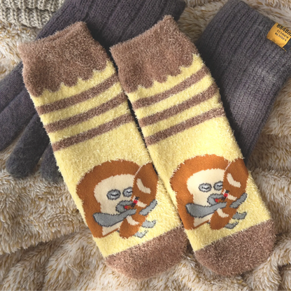 ルームソックス　レディース／ストライプ【パンどろぼう】【絵本のくつした】
