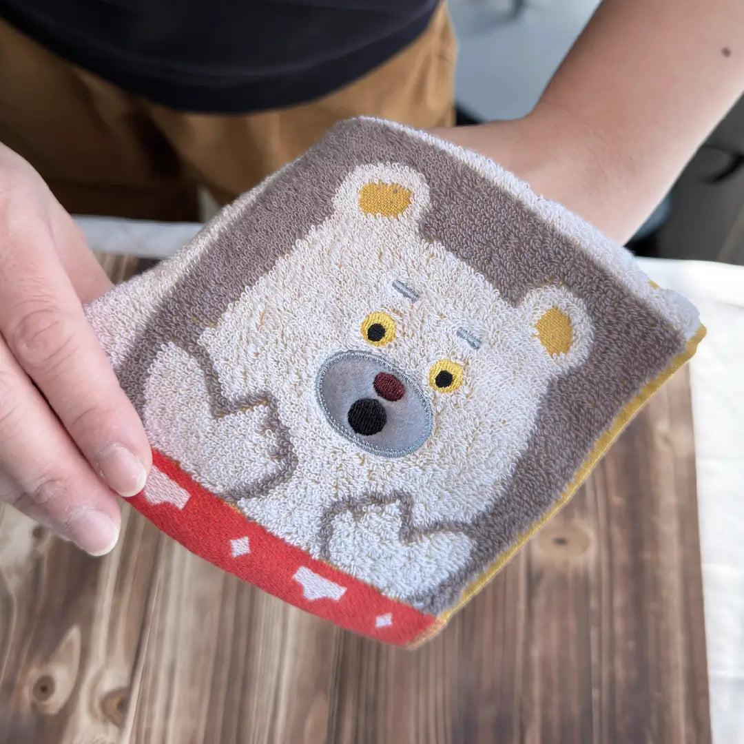 【絵本のタオル】しろくまのパンツ PT 4コマグレー