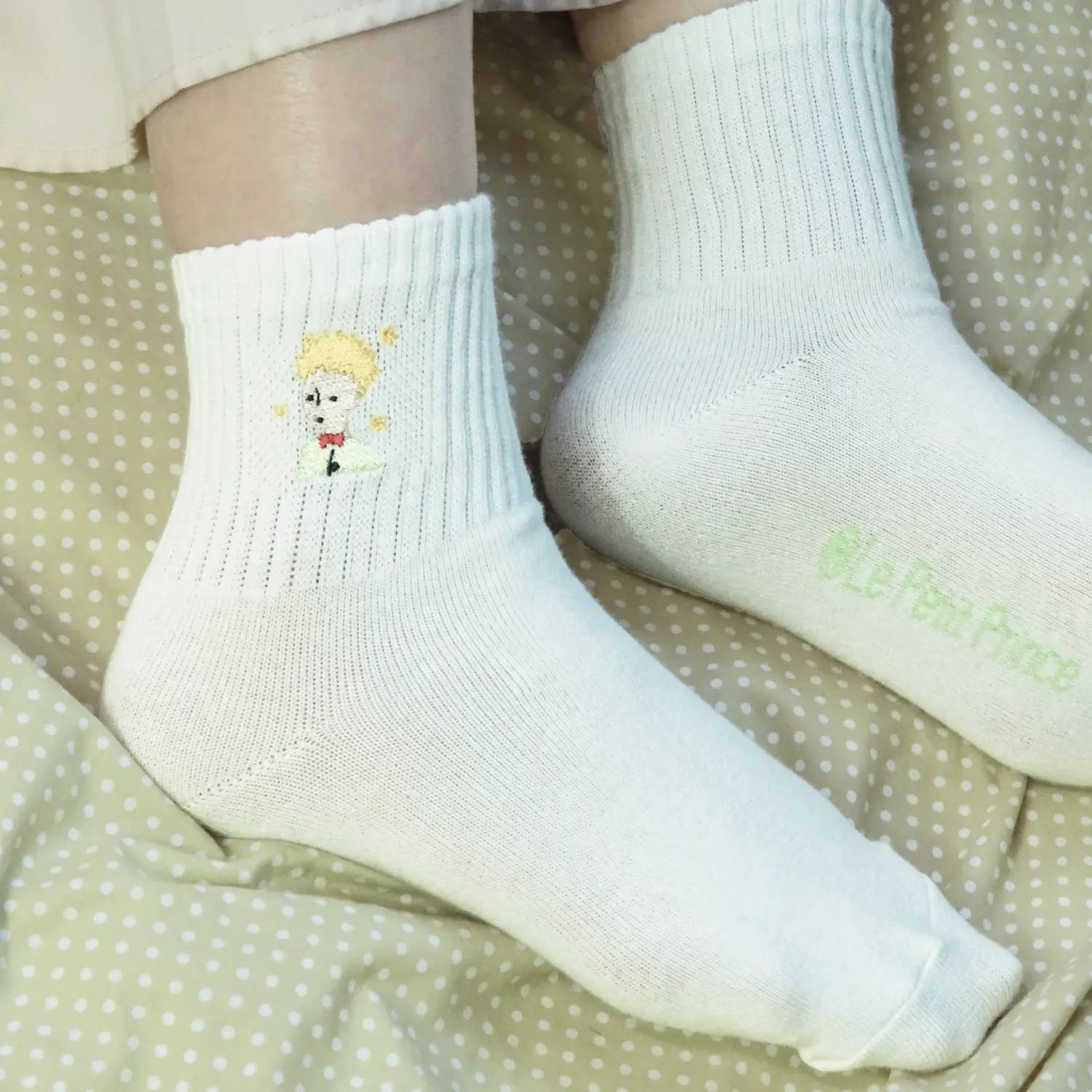 靴下 レディース／ホワイト 王子さま【星の王子さま】【絵本のくつした】