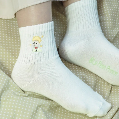靴下 レディース／ホワイト 王子さま【星の王子さま】【絵本のくつした】