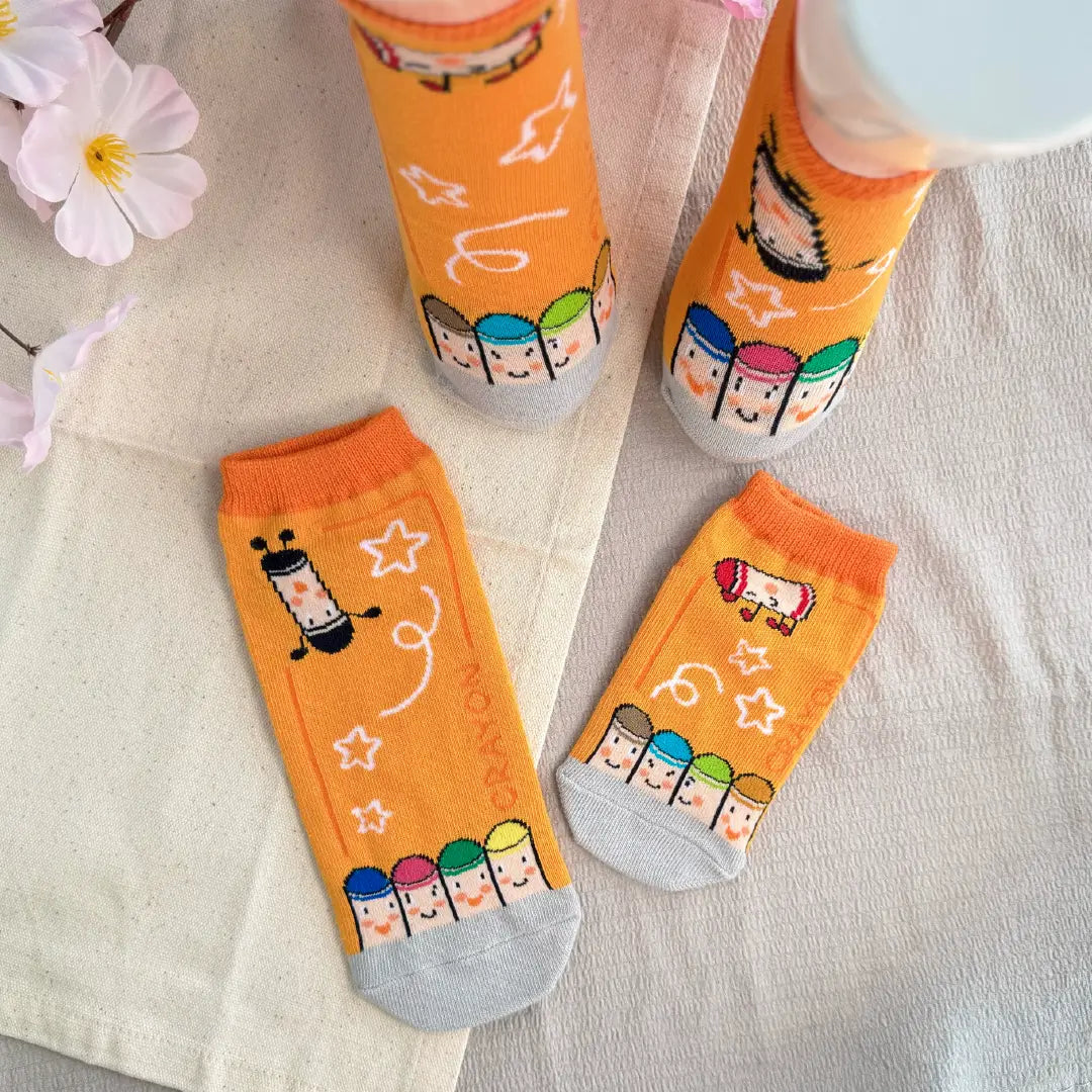 【くれよんのくろくん】靴下 キッズ くれよんのはこ【絵本のくつした】