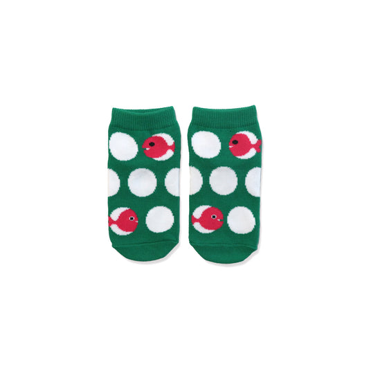 【きんぎょがにげた】 靴下 キッズ グリーンドット 【絵本のくつした】