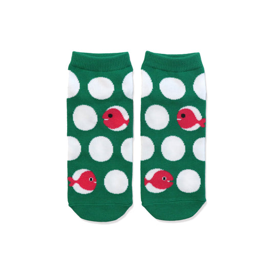 【きんぎょがにげた】 靴下 レディース グリーンドット 【絵本のくつした】