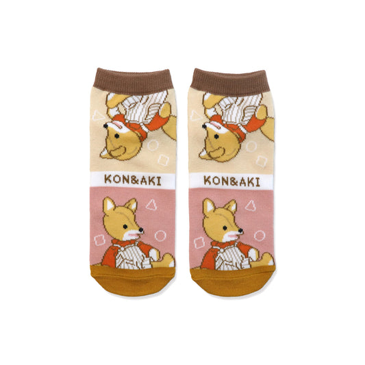 【こんとあき】 靴下 レディース ２ポーズこん 【絵本のくつした】