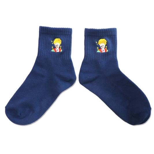 靴下 レディース／ネイビーブルー 王子さま【星の王子さま】【絵本のくつした】