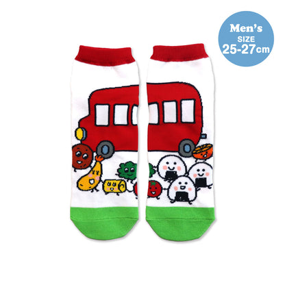靴下　メンズ／おでかけ【おべんとうバス】【絵本のくつした】