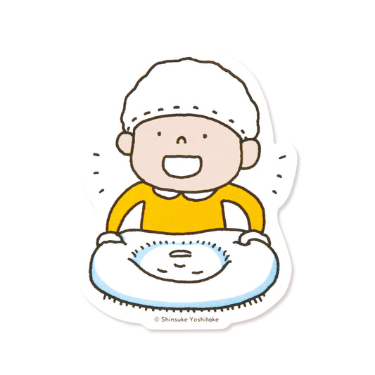 ステッカー　かおをあげて　ホワイト【こねて のばして】【絵本のステッカー】