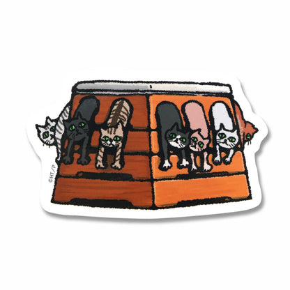 【絵本のステッカー】跳び箱 ホワイト【ねこいる!】【たなかひかる】