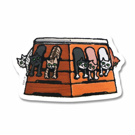 【絵本のステッカー】跳び箱 ホワイト【ねこいる!】【たなかひかる】