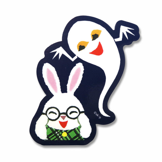 【絵本のステッカー】おばけとうさこ ネイビー【めがねうさぎ】