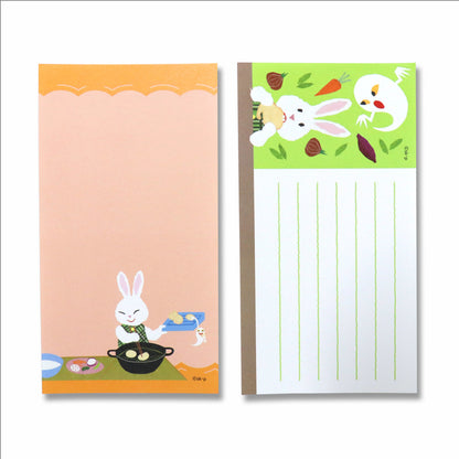 【絵本のステーショナリー】メモ 橙×黄緑【おばけのてんぷら】