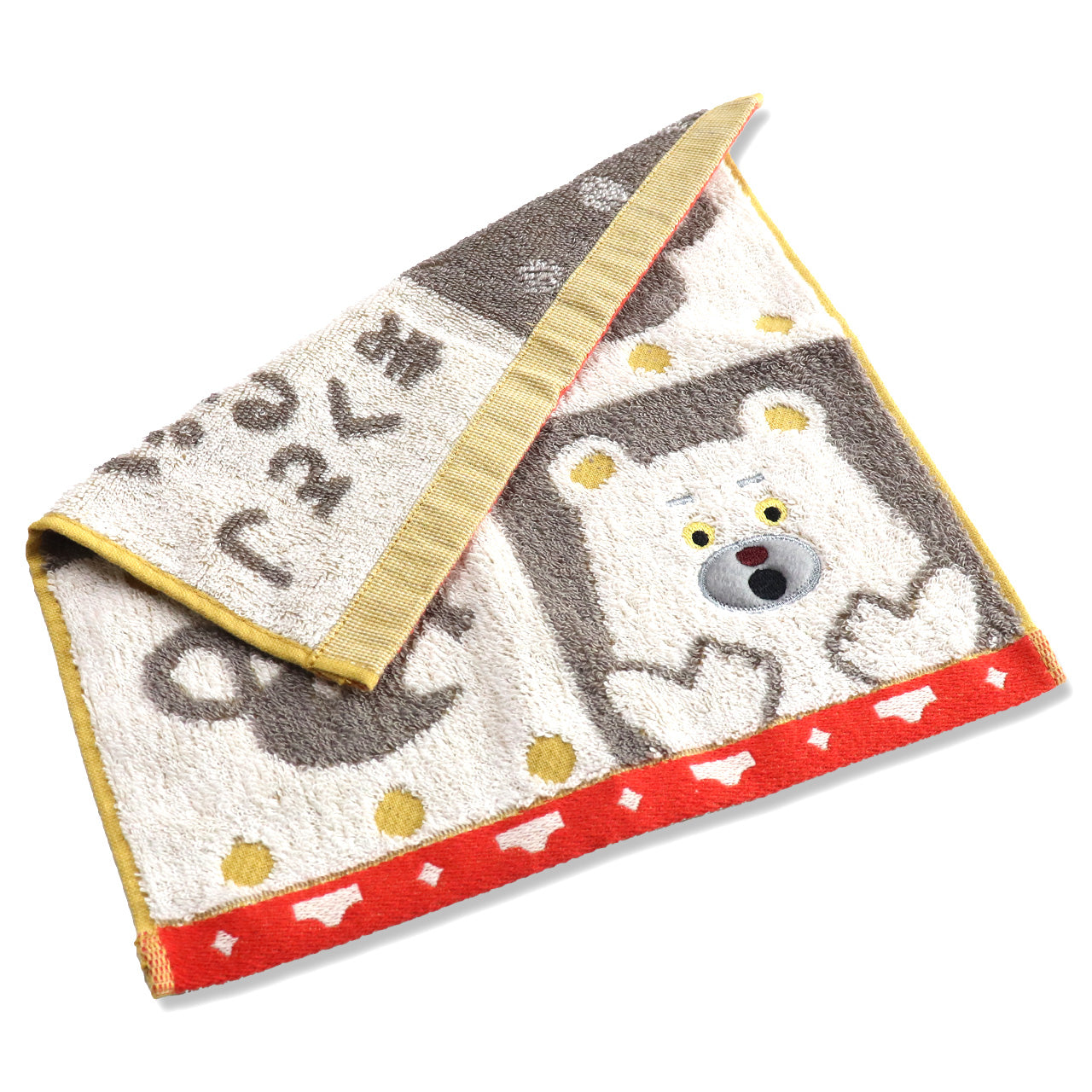 【絵本のタオル】しろくまのパンツ PT 4コマグレー